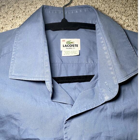Lacoste Blue Button Down Dress Shirt - Tailored Fit - Size 43 - Picture 4 of 15